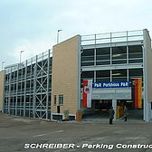 Parkhaus Stahlkonstruktion mit Sichtmauerwerk eines Systemparkhauses von Schreiber Stahlbau
