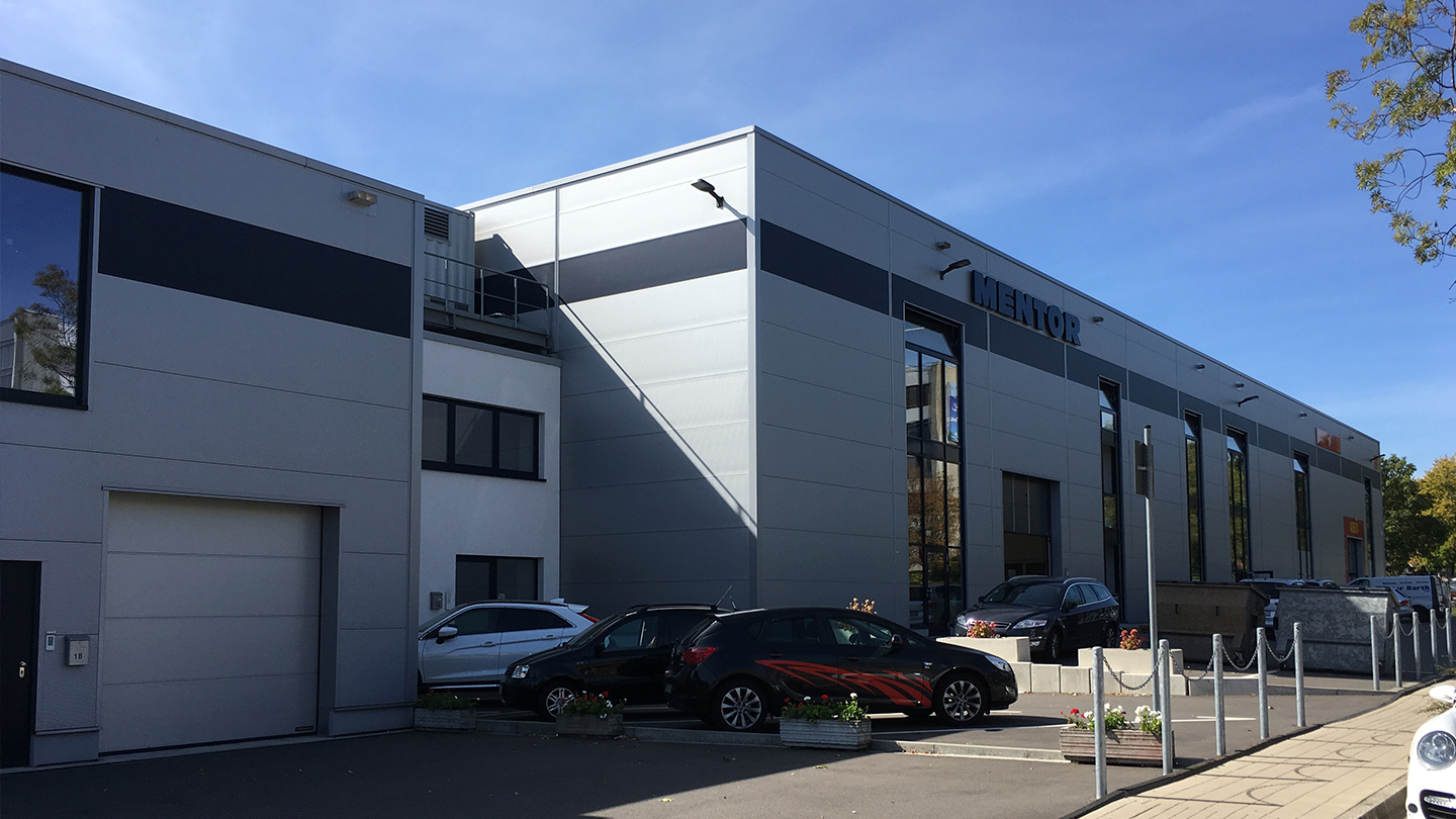 Lager und Produktionshalle Mentor in Erkrath von Schreiber Stahlbau gebaut