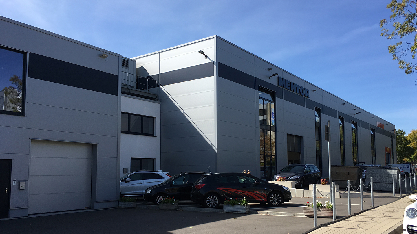 Lager und Produktionshalle Mentor in Erkrath von Schreiber Stahlbau gebaut