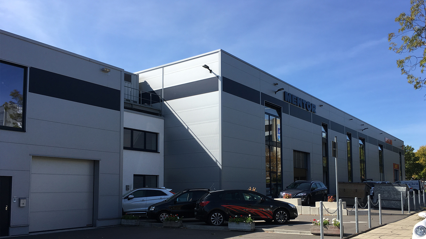 Lager und Produktionshalle Mentor in Erkrath von Schreiber Stahlbau gebaut