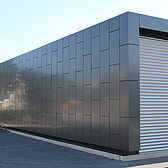 Alucobondfassade einer Autowerkstatt in Hilden von Schreiber Stahlbau