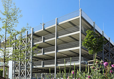 Parkhaus HangarOne in Köln gebaut von Schreiber Stahlbau