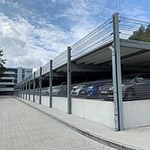 Seitenansicht Parkhaus für Vorwerk in Wuppertal von Schreiber Stahlbau