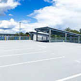 DRV Speyer Mitarbeiter Parkhaus von Schreiber Stahlbau - obere Parkebene