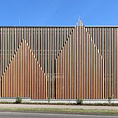 Aussenansicht Fassade Parkhaus Stadtwerke Mosbach gebaut von Schreiber Stahlbau