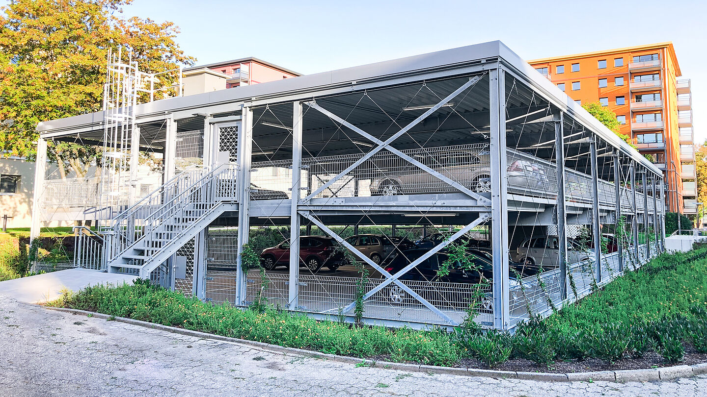 Anwohner-Parkhaus Eicker Wiesen Moers Schreiber Stahlbau 