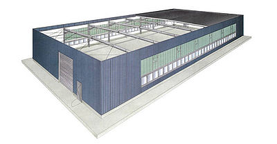 Systemhalle Typ K 600 - K 1200 von Schreiber Stahlbau