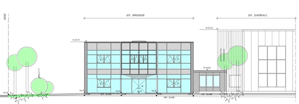 Gewerbehalle und Bürogebäude für Becon in Gummersbach von Schreiber Stahlbau