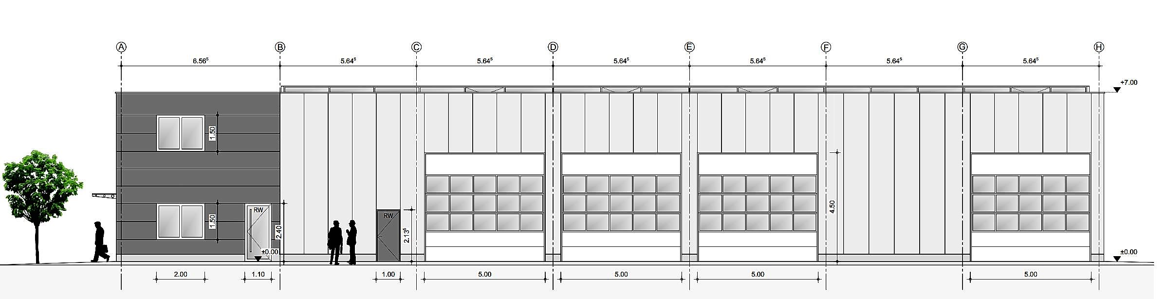 Neubau einer Lagerhalle mit Büroeinbau in Viersen von Schreiber Stahlbau