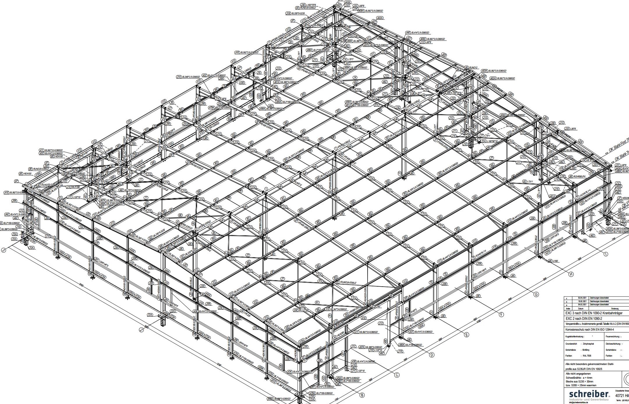 zweischiffige Stahlhalle Leverkusen von Schreiber Stahlbau